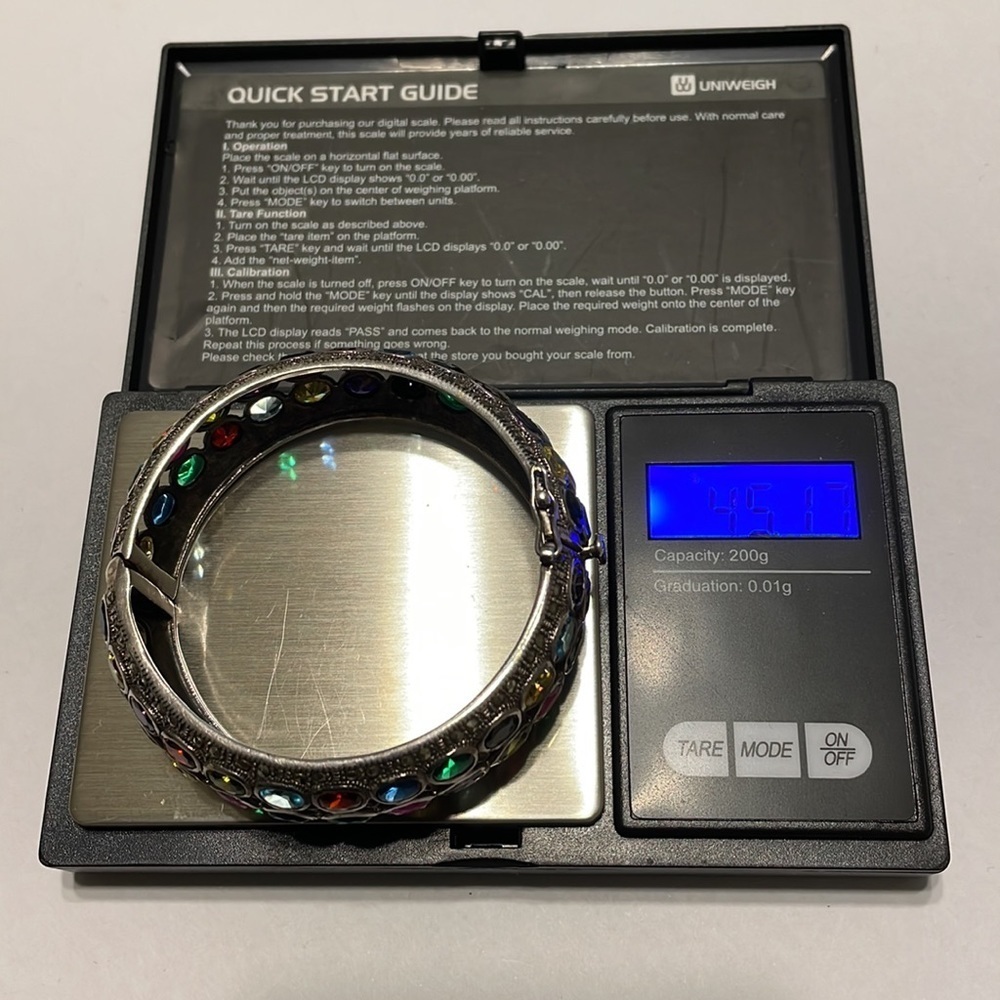 Authentic Multi Stone Three Layered Bangle - image 7